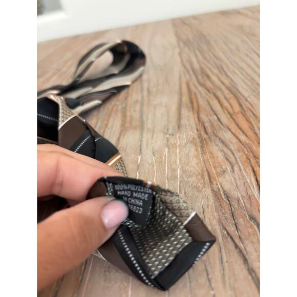 Colours by Alexander Julian Vintage Stripe Tie Brown Black - Picture 4 of 4